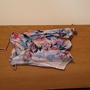 Time and Tru Multicolor Floral Top